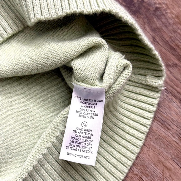Cyrus • Light Green Crochet Trim Sweater - Picture 10 of 10